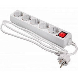 Сетевой фильтр  1.5м BURO 500SL-1.5-G 5 розеток, 1.5м  серый (пакет)