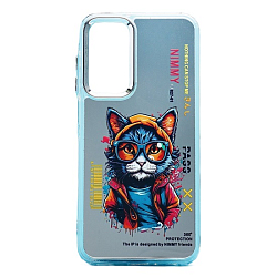 Задняя накладка PC092 для Samsung Galaxy A25 (кот) (transparent)