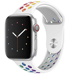 Силиконовый ремешок для Apple Watch 42/44mm Радуга найк