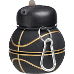 Бутылка для воды, 550 мл, "Баскетбольный мяч", складная, черная 9924428