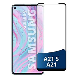 Противоударное стекло 11D FAISON для SAMSUNG Galaxy A21S, черное, полный клей, чёрный
