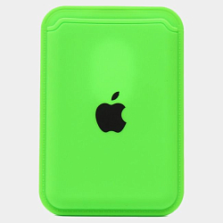 Кошелек для карт iPhone Silicone Wallet MagSafe с лого (№9 Салатовый)