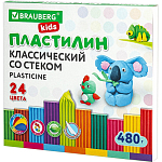 Пластилин BRAUBERG KIDS 24 цв 480 грамм ВЫСШЕЕ КАЧЕСТВО 106437