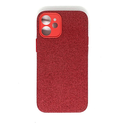 Задняя накладка NONAME для iPhone 12 mini тканевая красный