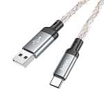 Кабель USB <--> Type-C  1.0м HOCO U112 Shine, серый