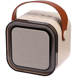 Портативная колонка K12 бежевая с 2 микрофонами