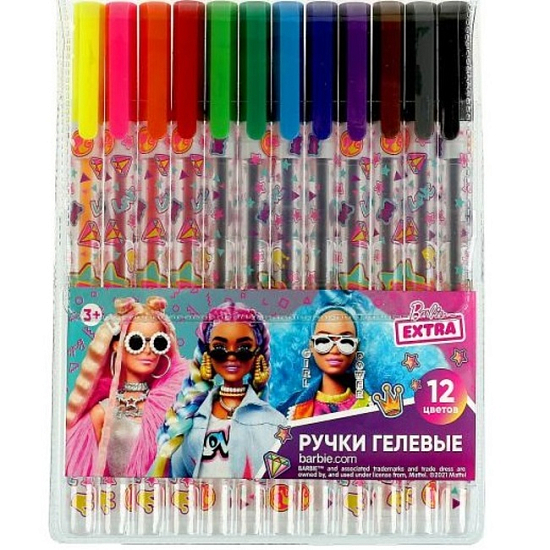 Ручки гелевые Умка Barbie 12 цветов barbie extra
