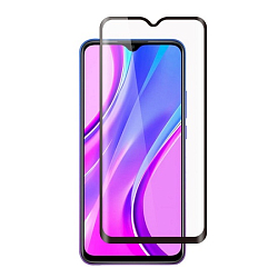 Противоударное стекло WALKER для Xiaomi Redmi 9A/9C черное, полный клей