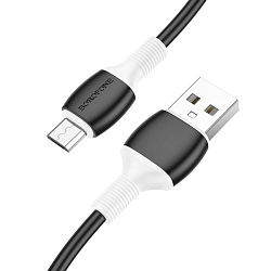Кабель USB <--> microUSB  1.0м BOROFONE BX84 Rise, черный