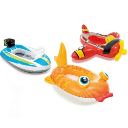 Надувная лодочка с сидением и со спинкой INTEX, до 27кг, 3-6 лет, 3 вида (59380)