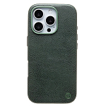Задняя накладка Cellis SM031 SafeMag для iPhone 16 Pro Натуральная кожа (dark green) (237503)