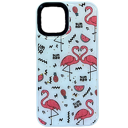 Задняя накладка NONAME для iPhone 12/12 Pro под стекло с рисунком микс