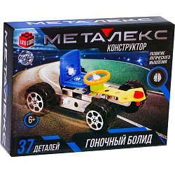 Конструктор металлический «Гоночный автомобиль», 37 деталей