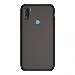 Задняя накладка ZIBELINO Plastic Matte для Samsung Galaxy A11/M11 черная окантовка