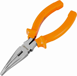 Длинногубцы изогнутые 160мм SPARTA Classic 17411, шлифованные, пластмассовые рукоятки