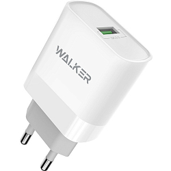 Сетевое ЗУ 1USB 2.4A WALKER WH-35 белое, Type-C, QC 3.0