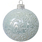 Шар "Вьюнок-веточка морозная" (белый), 85мм, в подарочной упаковке КУ-85-18470/1