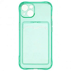 Задняя накладка ZIBELINO Silicone Card Holder Case для iPhone 13 (мятный) защита камеры