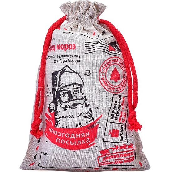 Сумка - мешок "Новогодняя посылка" (20*30см.) УТМ01417664