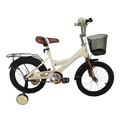 Велосипед TORRENT Meridian Бежевый (1 скорость, добавочные колеса, рама сталь, колеса 16", корзина)