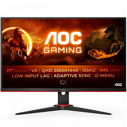 Монитор игровой 27" AGON by AOC Q27G2E/BK (2560-1440/ VA/ 144 Hz), красно-черный