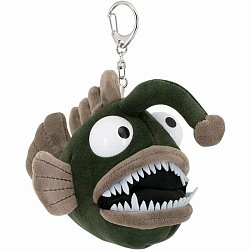 Брелок Мягкая игрушка Рыба Удильщик зеленая 15 см