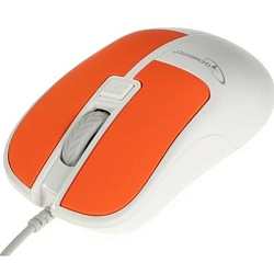 Мышь GEMBIRD MOP-410-O, белый/оранжевый, коробка