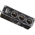 Разветвитель прикуривателя OLMIO CC-004 (3 порта + 1 порт USB 2.1A) черный