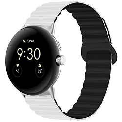 Силиконовый ремешок WB32 Универсальный 22мм на магните (white/black)