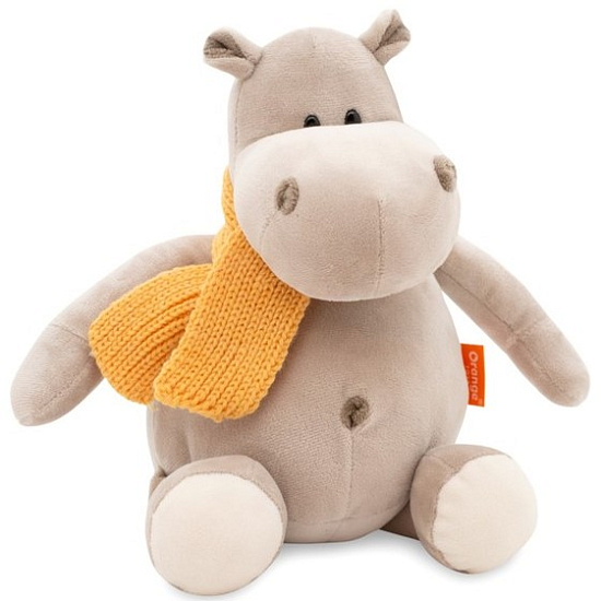Мягкая игрушка Бегемот: в жёлтом шарфике, 20 см