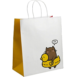 Пакет подарочный крафтовый, упаковка, «Котик», 28 х 32 х 15 см 3823513