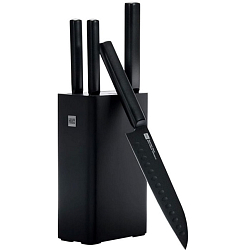 Набор стальных ножей Xiaomi (Mi) HuoHou 5-Piece Non-Stick Kitchen Kinfe Set (HU0076), (4 ножа + подставка), черный