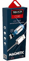 Кабель USB <--> Type-C  1.0м WALKER C590 магнитный, черный