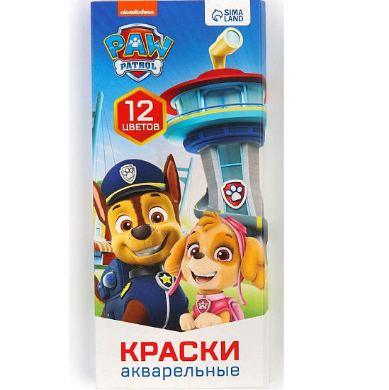 Акварель медовая «Щенячий патруль»,12 цветов, без кисти 9594120