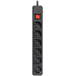 Сетевой фильтр  5.0м SMARTBUY SBSP-6-50-K, черный, 6 розеток, 16А, без з/ш, с з/к, ПВС 3x1.0 мм²
