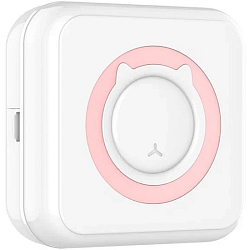 Детский мини-принтер для фотографий Kid Joy, 200DPI, Bluetooth 5.1, (C15), белый с розовым