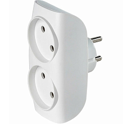 Тройник 2 гн. SMARTBUY SBE-10-A04w-2, белый, 10А