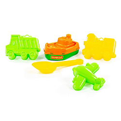 Набор ПОЛЕСЬЕ №380: кораблик "Волна", совок №7, формочки