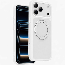 Задняя накладка KEEPHONE OMEGA MAGSAFE CASE WITH 360° ROTATABLE STAND RING для iPhone 17 Pro Max, WHITE