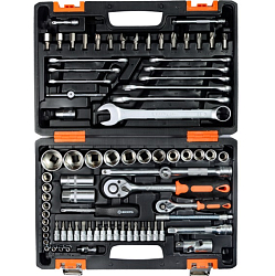 Набор инструментов, 1/2" , 1/4" , CrV, в кейсе 82 предм ВИХРЬ 73/6/7/3