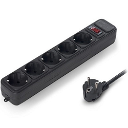 Сетевой фильтр  3.0м EXEGATE SP-5-3B, 5 розеток, евровилка, черный