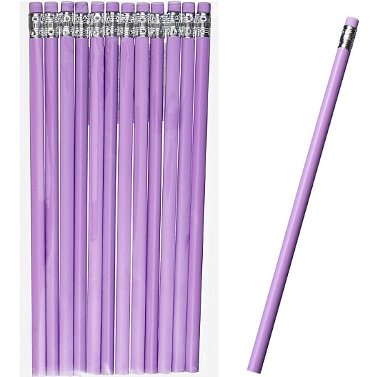 Карандаш чернографитный Calligrata, НВ, с ластиком, сиреневый 10200575