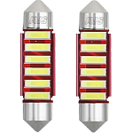 Лампа светодиодная AVS SV041 T11/белый/ (SV8,5) CANBUS 6 SMD 7020 36мм 12V., блистер 2 шт