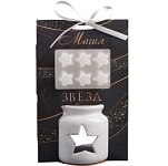 Набор: аромалампа для эфирных масел, мелтсы из воска ароматические «Звезда», белая, 7.5×7.5×8 см 10323635