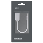 Разветвитель Jack 3.5 <--< 2*Jack 3.5 PERO AD06 белый