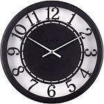 Часы настенные РУБИН "Классика, из металла+матовое стекло, d=32 см, чёрный (3203-001)