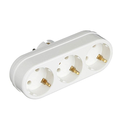 Тройник TOKER 3L 3гн. с/з в индивидуальной упаковке белый (1/40)