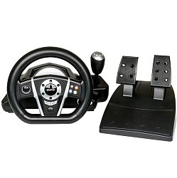 Руль Dialog GW-135VR GranTourismo - эф.вибрации, 2 педали, рычаг ПП, PC USB