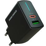 Сетевое ЗУ 1USB/1Type-C 3A MORE CHOICE NC61 Black, 20Вт