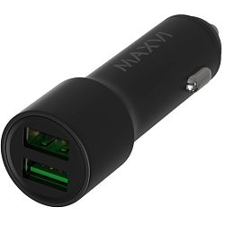 Авто ЗУ 2USB 2.4A MAXVI CCM-M242 черный, металлический корпус